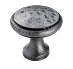 20mm Wrought Iron Cupboard Drawer Door Knob Dark Pewter Finish (VF85)